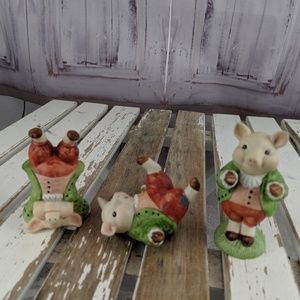 Shafford mother goose pigs set‎ 3 figurines statues